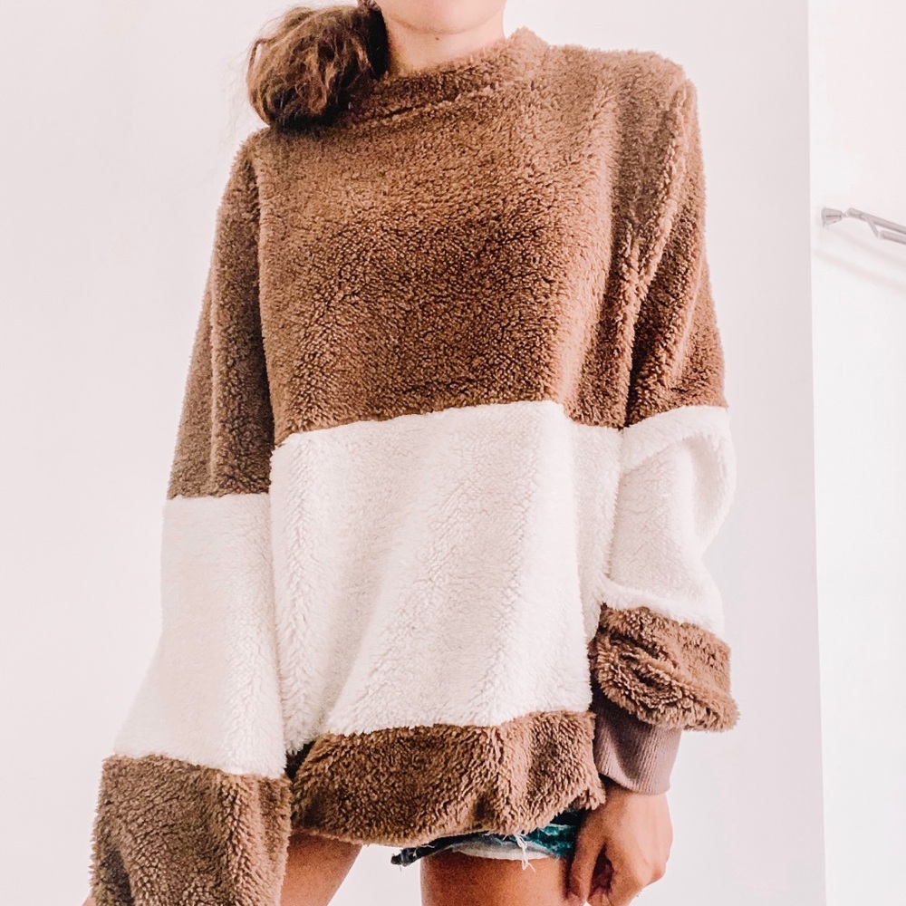 Chocolate and White Doe & Rae Oversized Sweater